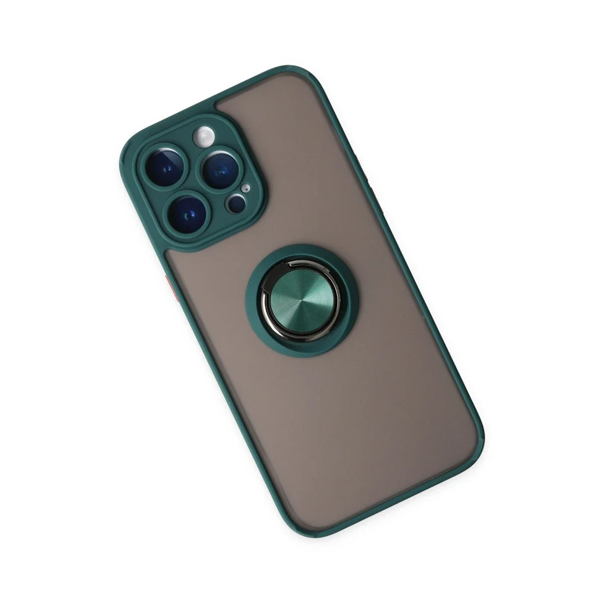 Apple iPhone 14 Pro Max Kılıf Montreal Yüzüklü Silikon Kapak - Yeşil görsel 3