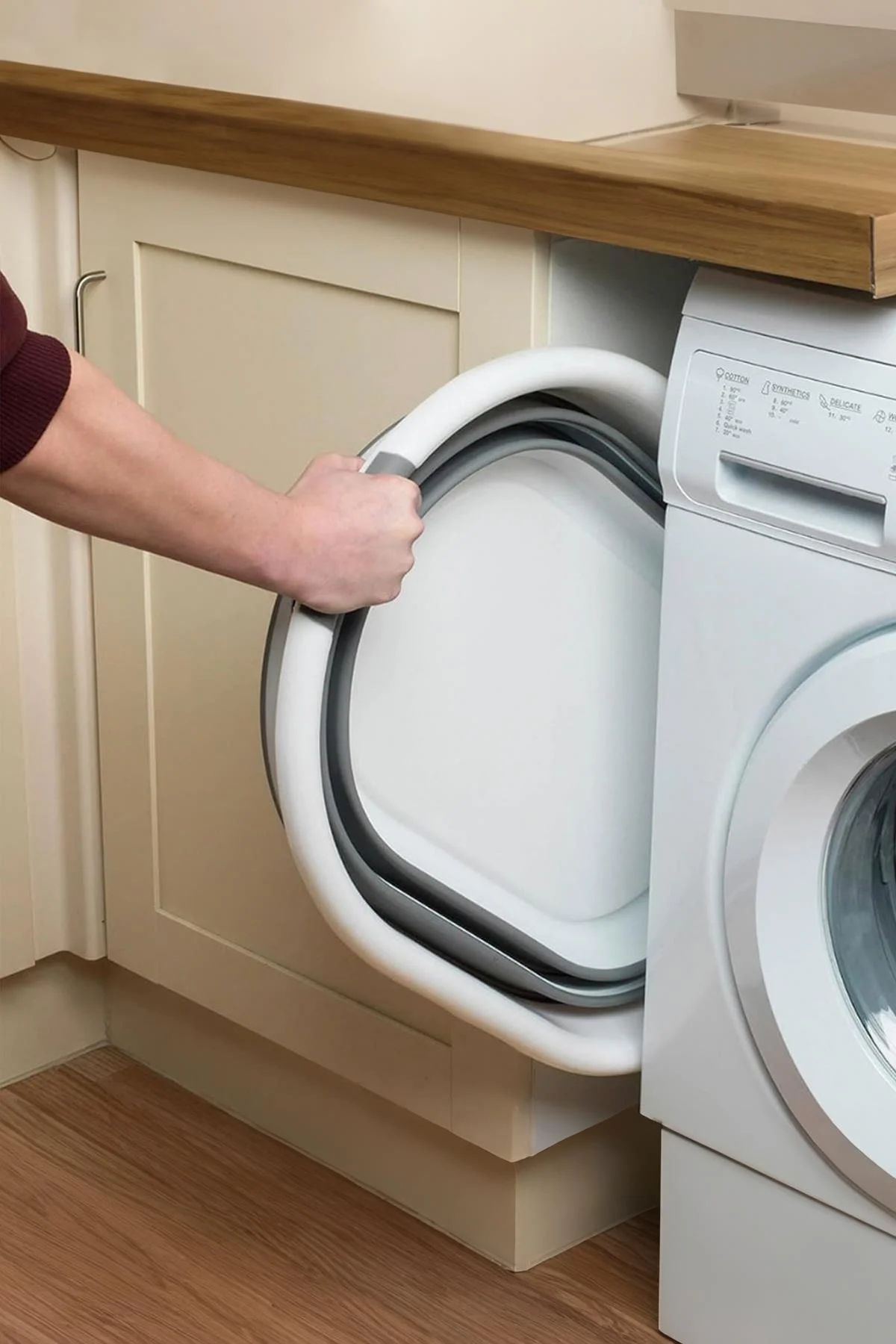 Katlanabilir Silikon Çamaşır Sepeti & Akordiyon Katlanır Sepet 27 Lt görsel 3