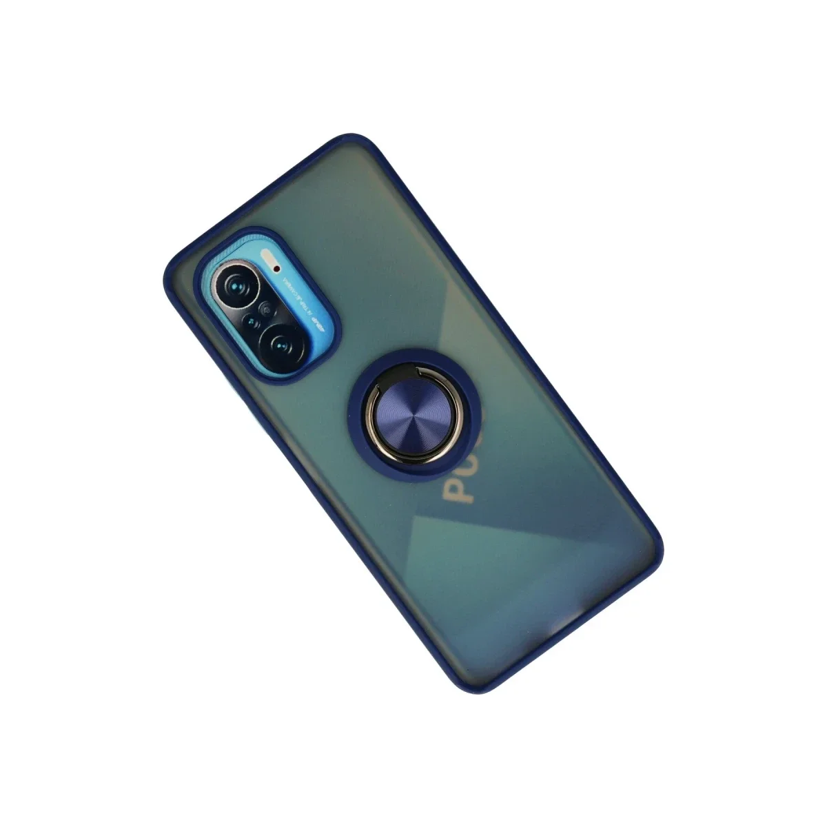 Xiaomi Redmi K40 Kılıf Montreal Yüzüklü Silikon Kapak - Lacivert görsel 2
