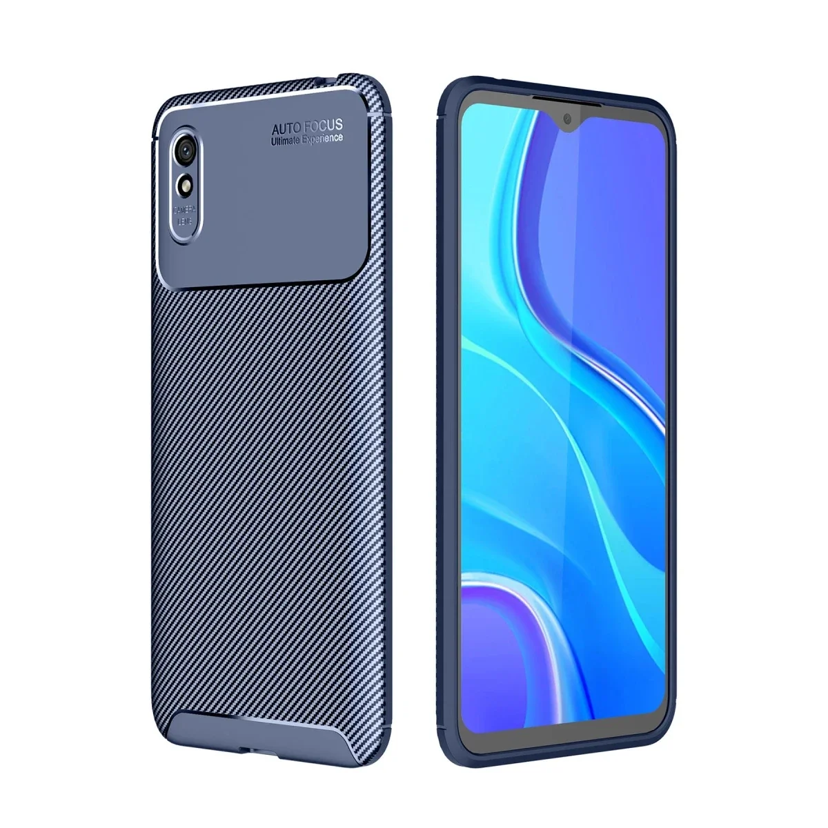 Xiaomi Redmi 9A Kılıf Auto Focus Karbon Kapak - Lacivert