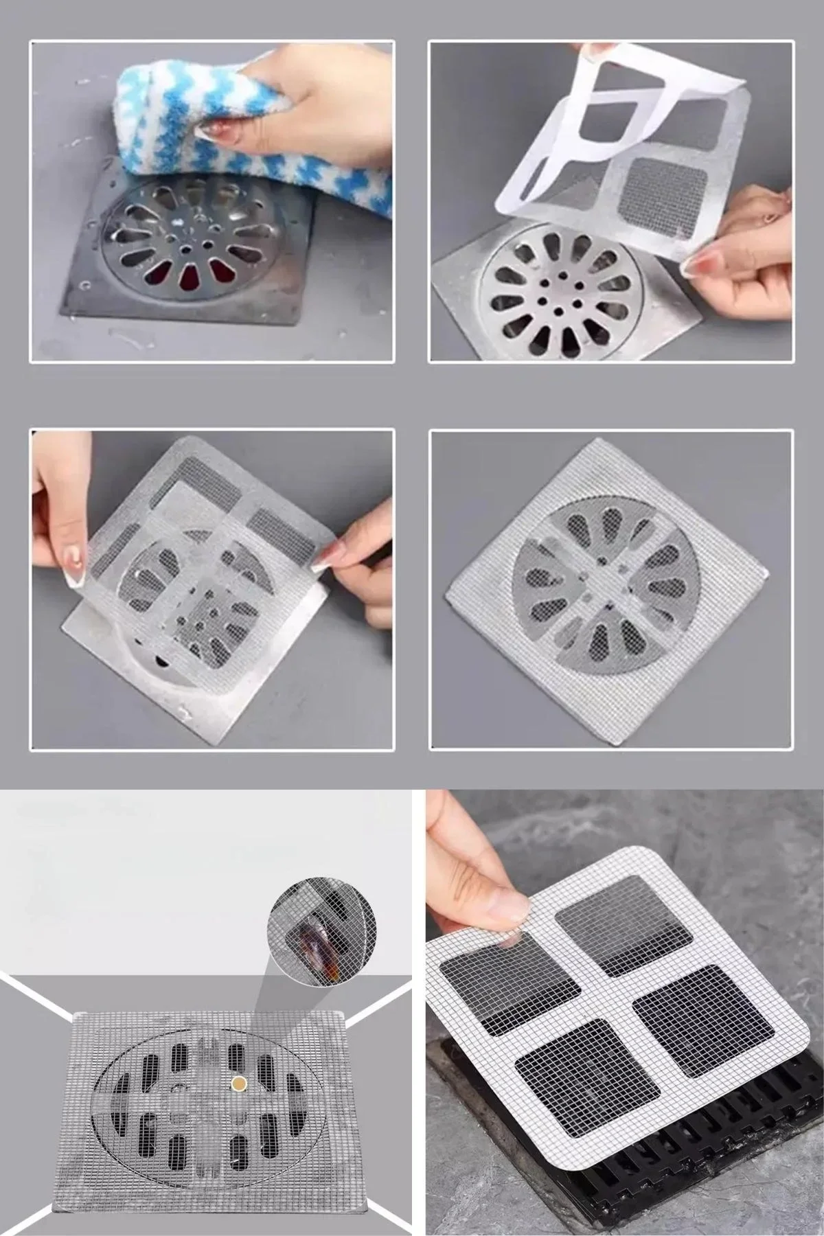 10'lu Banyo ve Mutfak Lavabo Koku Önleyici ve Haşere Böcek Önleyici Gider Filtresi görsel 7