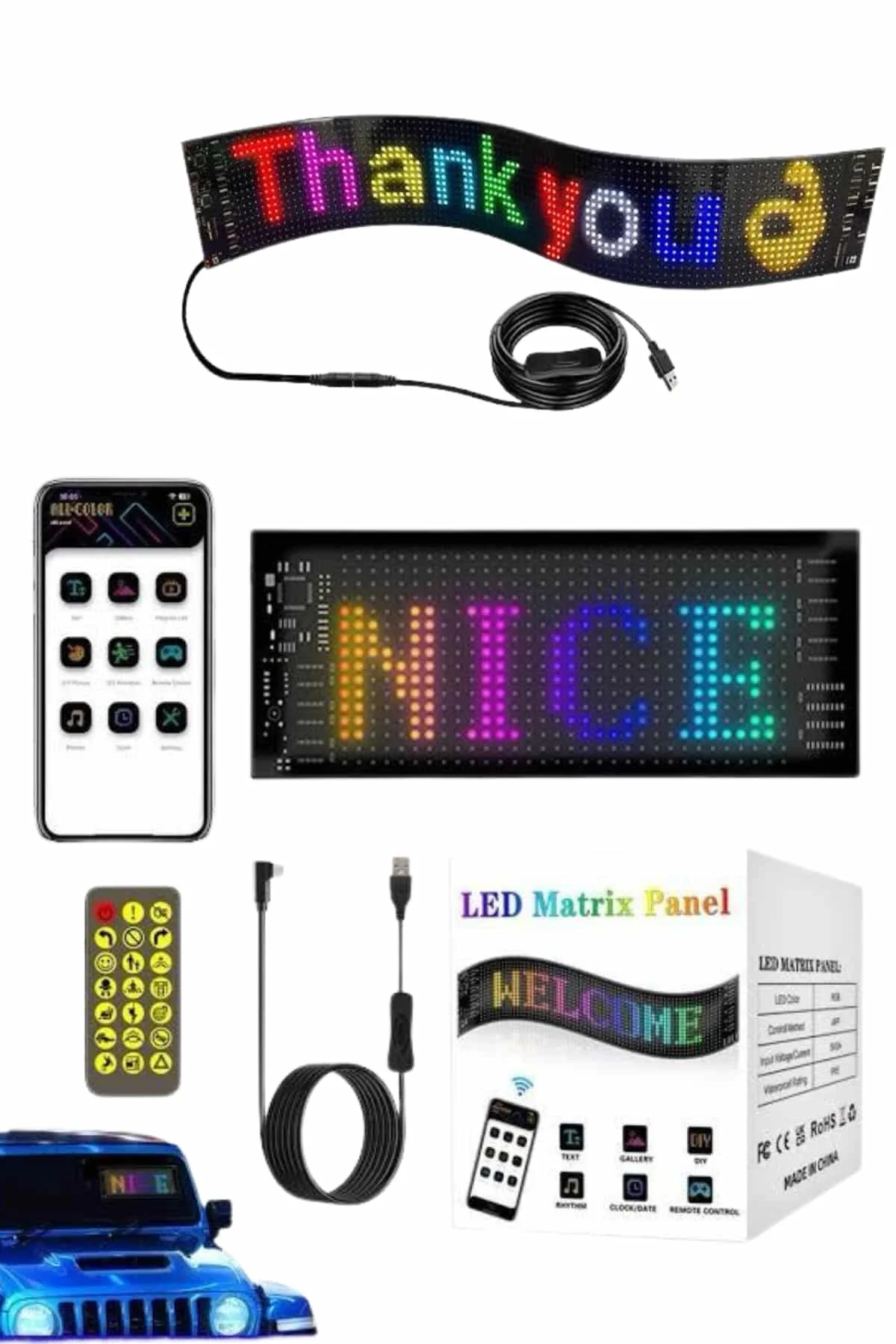 Led Ekran Matrix Panel En Büyük Boy 16X96 Araba Yazısı görsel 3