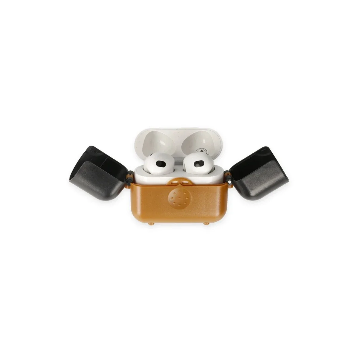 Apple Airpods 3 (3.nesil) Basmalı Kılıf - Kahverengi-Siyah görsel 3