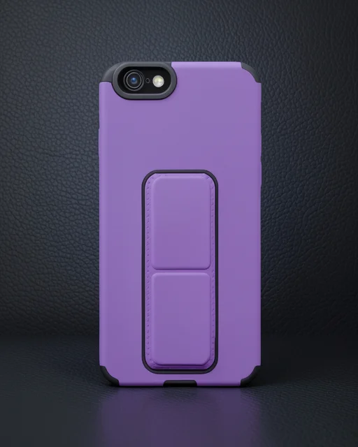 Apple İphone 6 Kılıf Mega Standlı Silikon - Mor