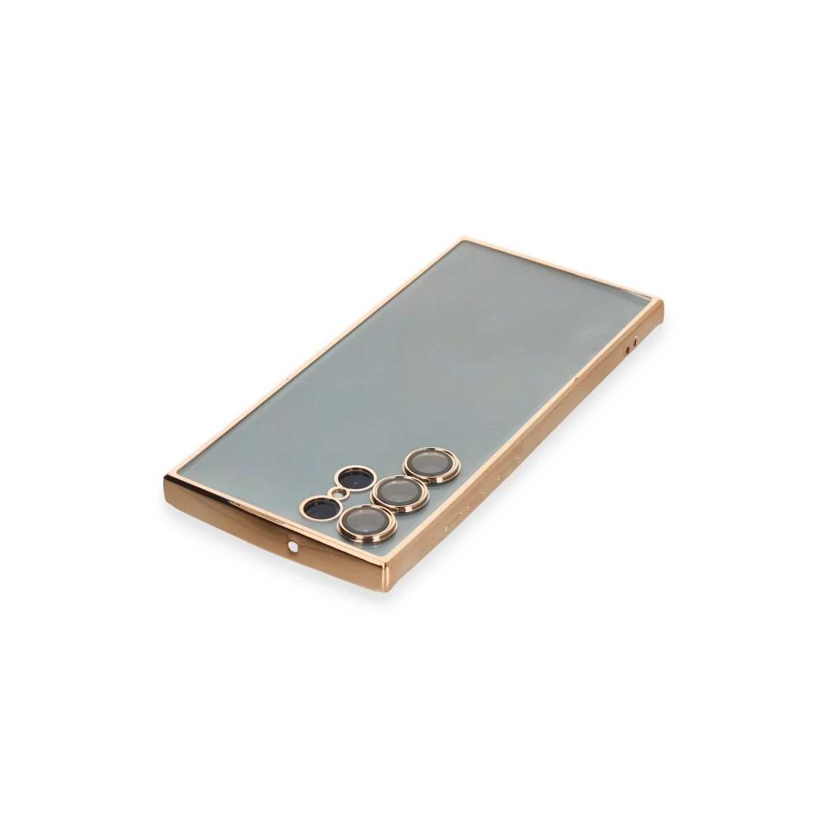 Samsung Galaxy S22 Ultra Kılıf Razer Lensli Silikon - Gold görsel 3