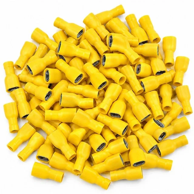 PM-39073 4-6mm2 Kesit 24x10x7,5mm Soket Sarı İzoleli Kablo Pabucu (100’lü Paket) görsel 2