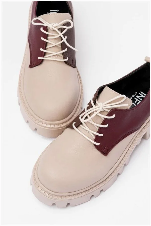 Kadın Loafer Garni Hafif Ayakkabı Ayakkabı Bağcıklı Tabanlı Yüksek Casual görsel 6