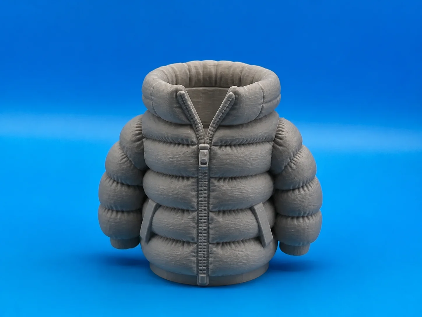 3D Baskı Şişme Mont Kalemlik - Masaüstü Organizer-Gri