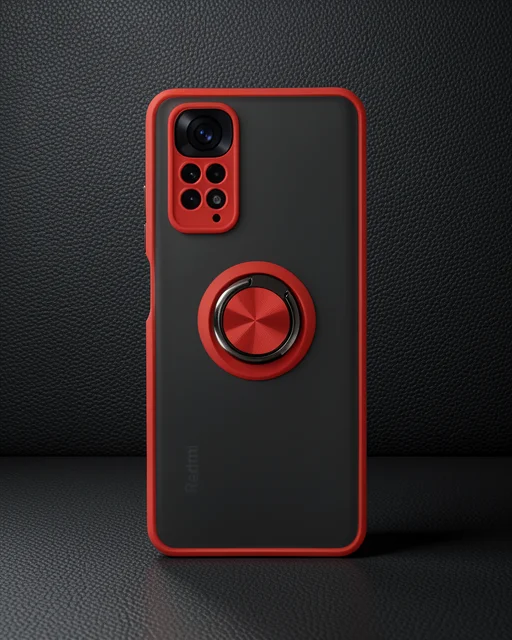 Xiaomi Redmi Note 11 Kılıf Montreal Yüzüklü Silikon Kapak - Kırmızı