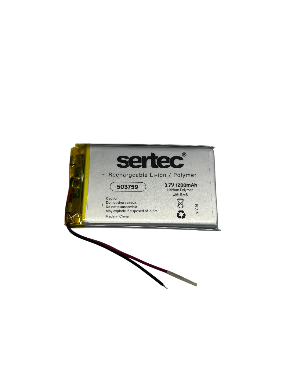 503759 3.7V 1200 MAh Li-Polymer Pil (Devreli/1.5A)