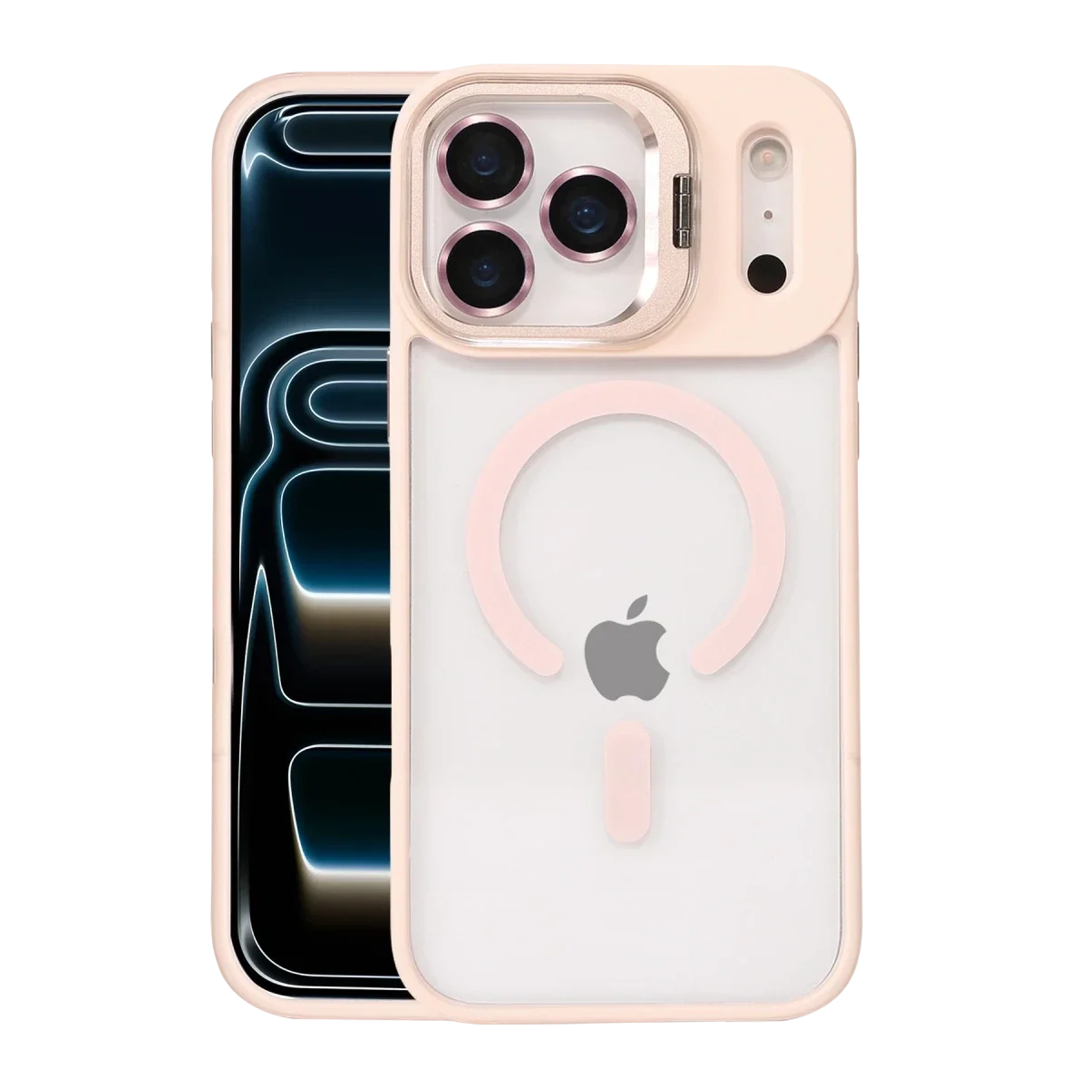 Joko Apple iPhone 17 Pro Max Remim Lensli Magsafe Standlı Kapak - Pembe