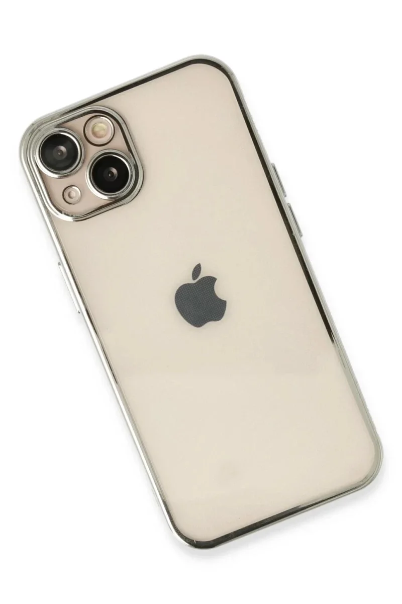 Apple iPhone 13 Kılıf Razer Lensli Silikon - Gümüş görsel 3