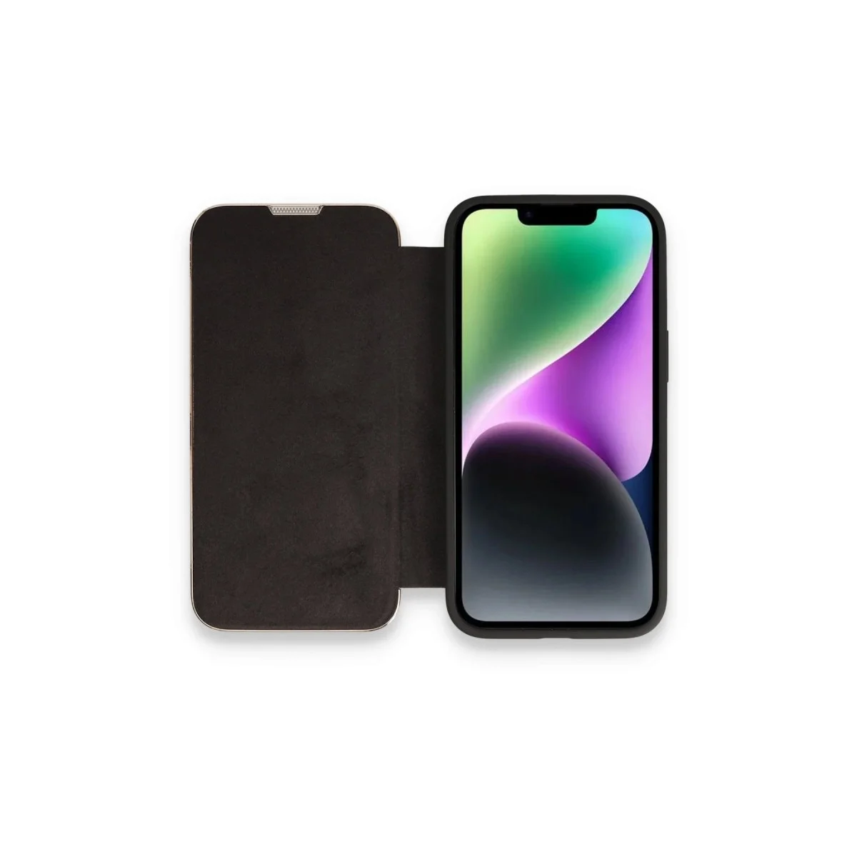Apple İphone 13 Pro Max Kılıf Dolpin Kapaklı - Siyah