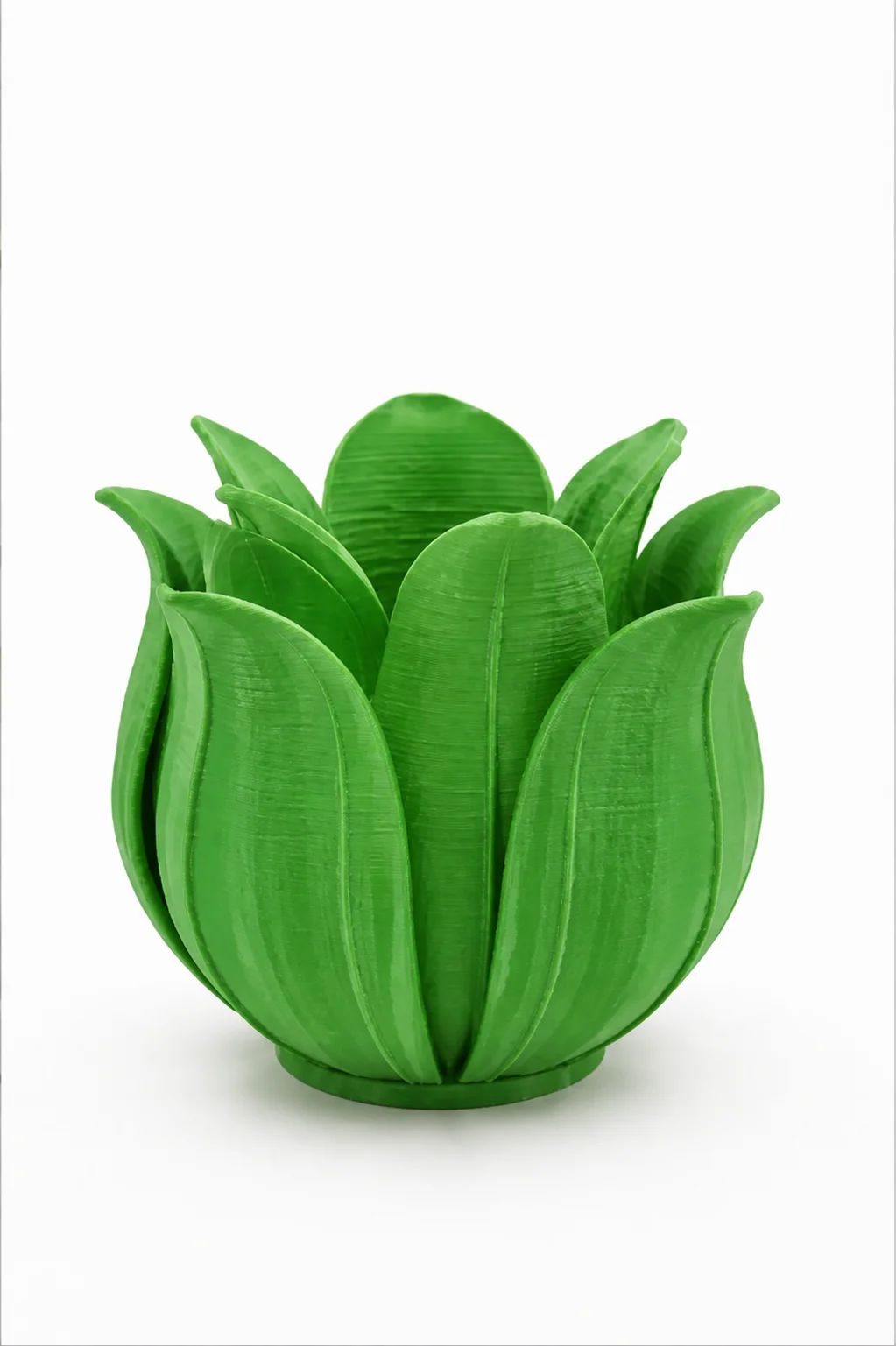 3D Baskı Lotus Yapraklı Vazo - Dekoratif Çiçeklik-Yeşil görsel 3