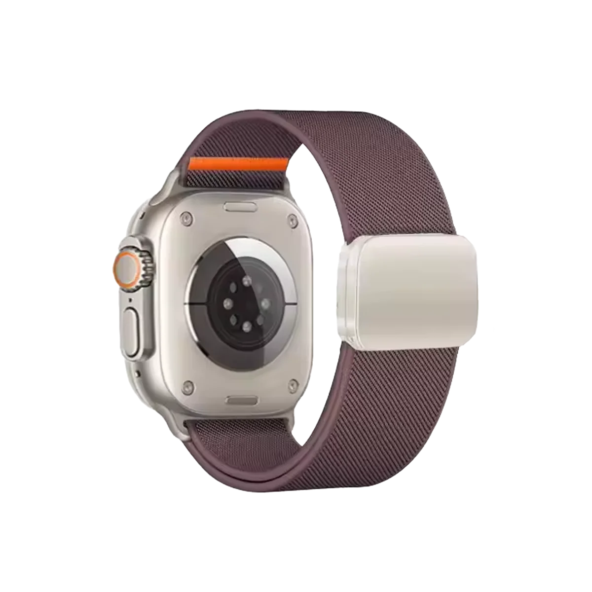 Apple Watch Ultra 49mm Nylon Manyetik Kordon - Derin Mor