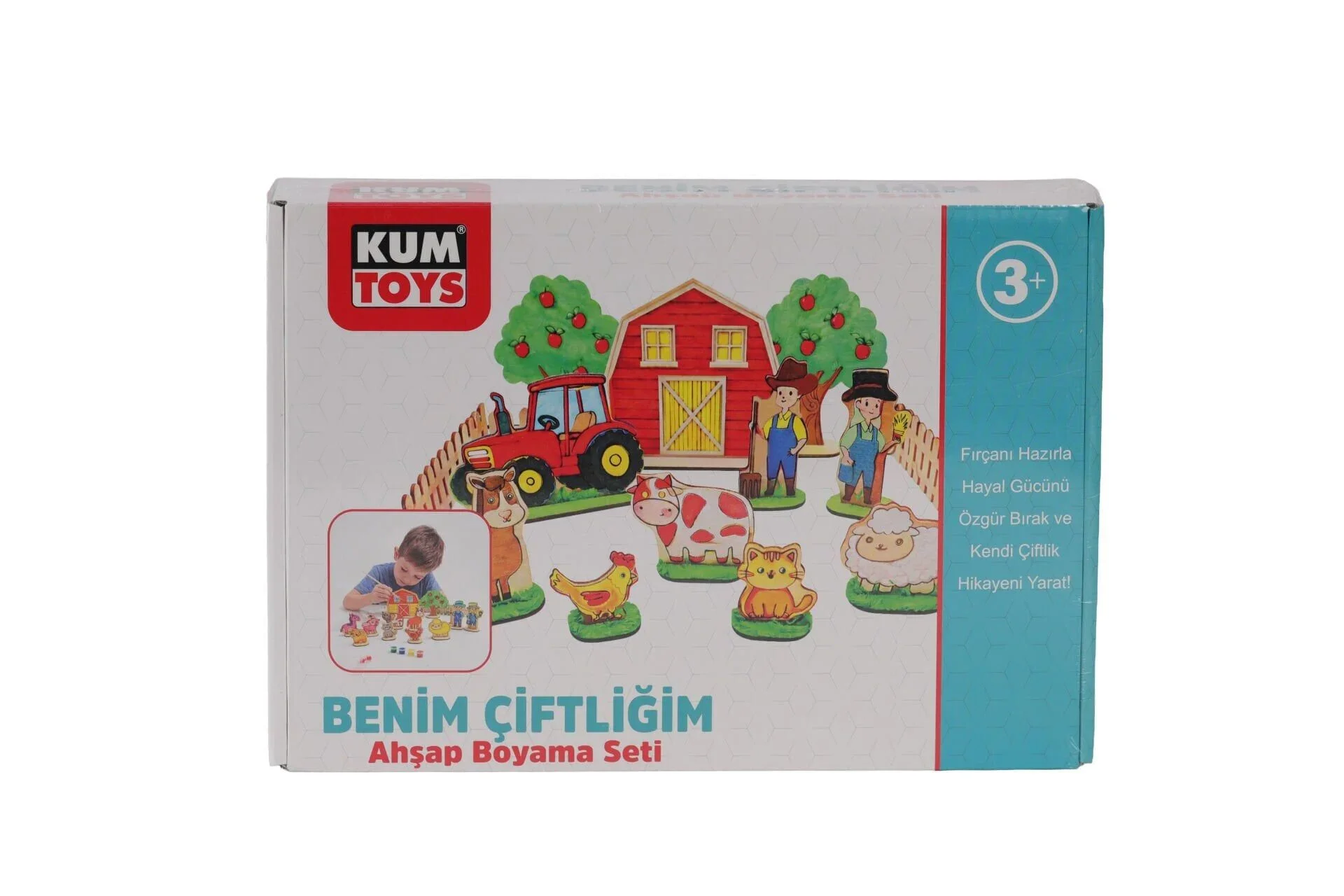 KM5898 Kumtoys Benim Çiftliğim Ahşap Boyama Seti