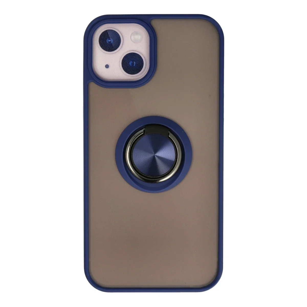Apple iPhone 13 Kılıf Montreal Yüzüklü Silikon Kapak - Lacivert