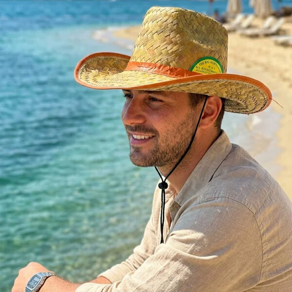 Hasır Erkek Foter Kovboy Şapka Pls.bez Kenar - Kuşak görsel 2