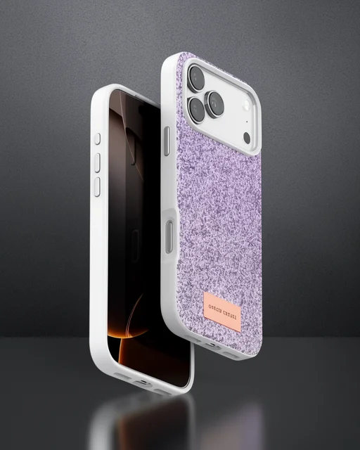 Onegif Apple İphone 17 Pro Bright Simli Kapak - Lila