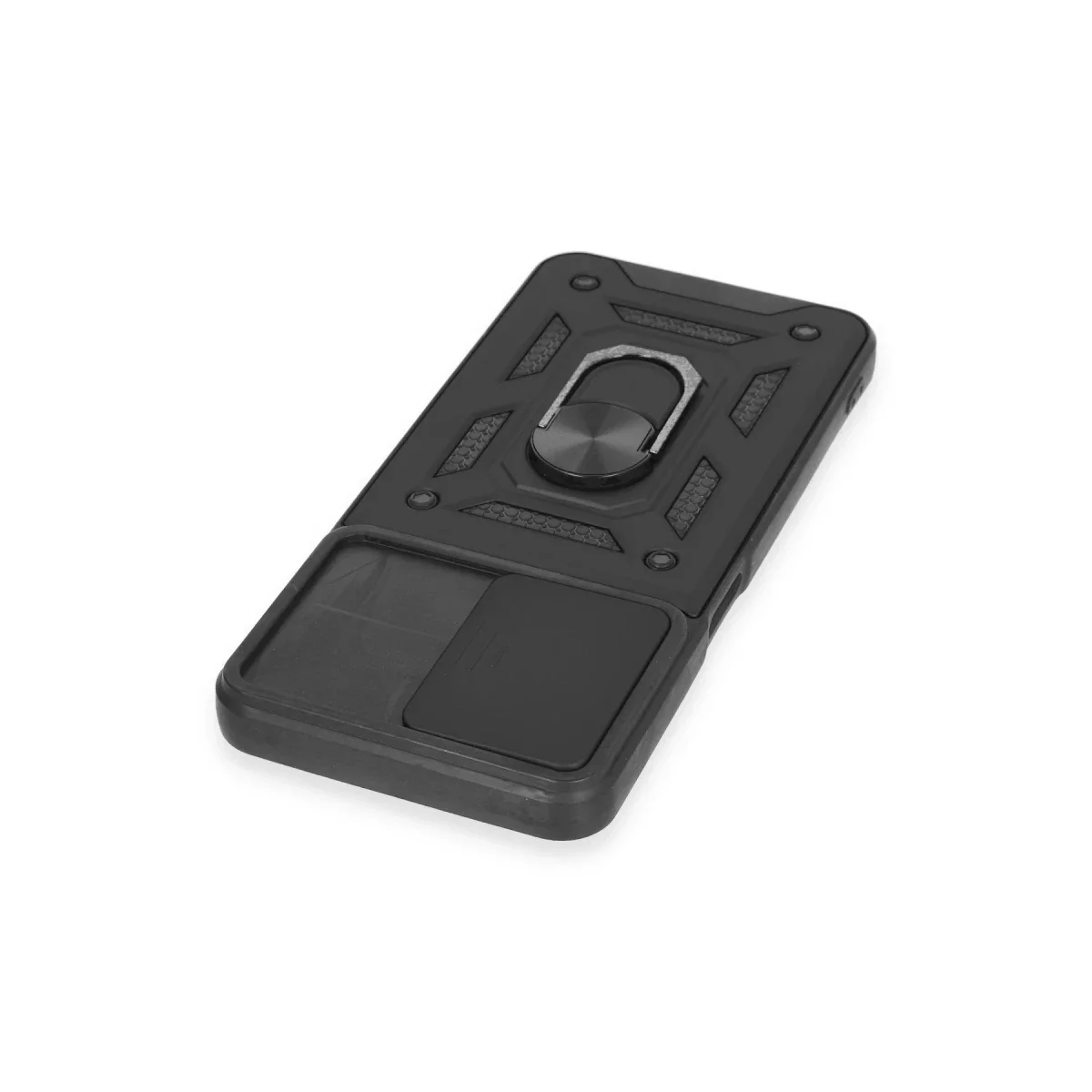 Realme C35 Kılıf Pars Lens Yüzüklü Silikon - Siyah görsel 4