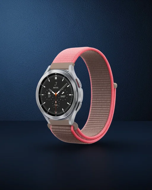 Watch 22mm Hasırlı Cırtcırtlı Kordon - Pembe
