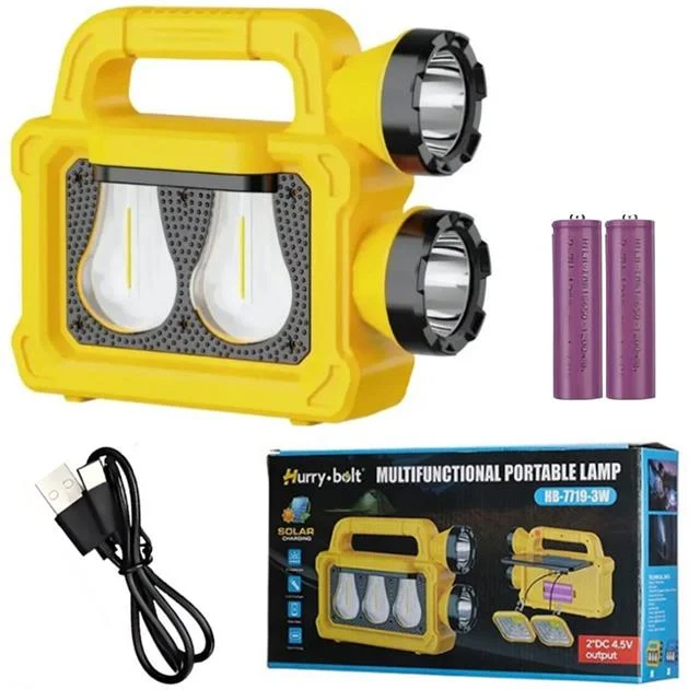 PM-26930 Solar Panelli 6 Işık Modlu Powerbank Özellikli 2400mAh Type C Giriş 5V Led Kamp Feneri görsel 3