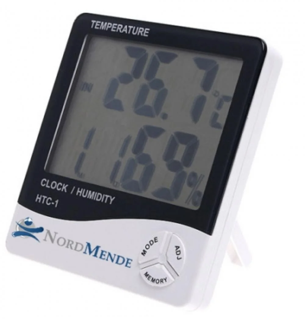 Nordmende Dijital Termometre Nem Ölçer Saat Alarm Özellikli LCD Ekran İç Mekan Sıcaklık Göstergesi