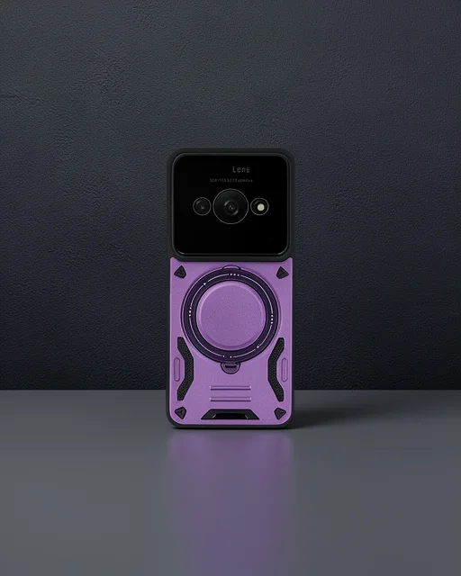 Xiaomi Poco C61 Kılıf Joy Lens Standlı Kapak - Mor