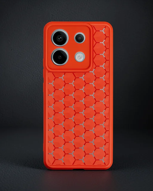 Xiaomi Redmi Note 13 Pro 5g Kılıf Petek Silikon Kapak - Kırmızı