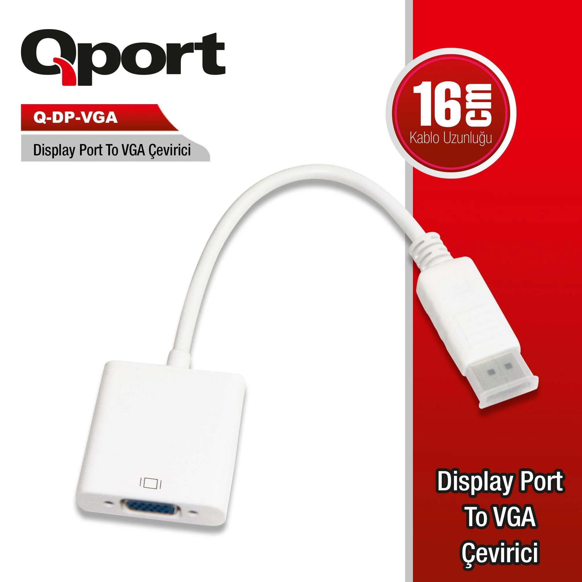 Q-dp-vga Dv Dısplay Port To Vga Dönüştürücü