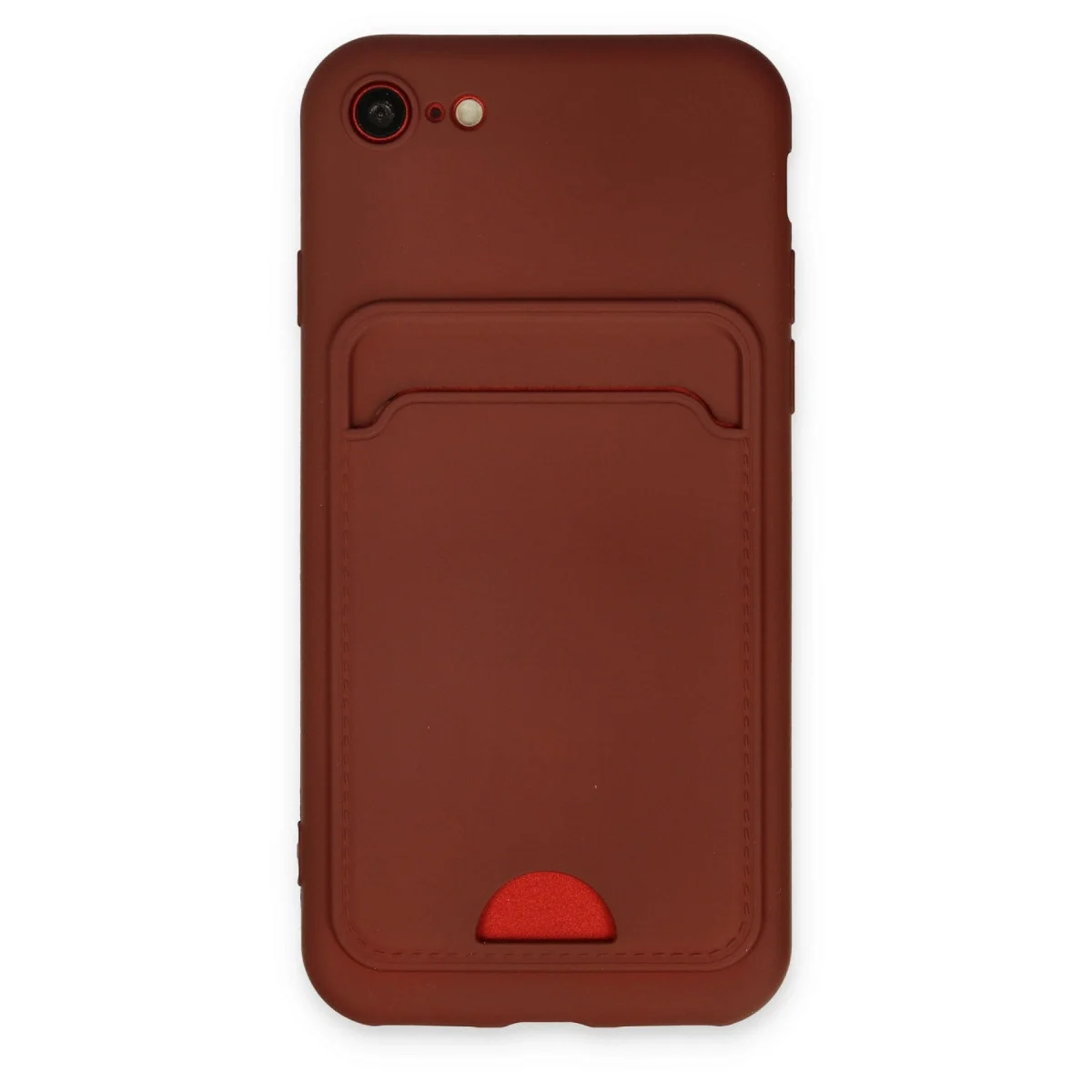 Apple İphone 7 Kılıf Kelvin Kartvizitli Silikon - Bordo