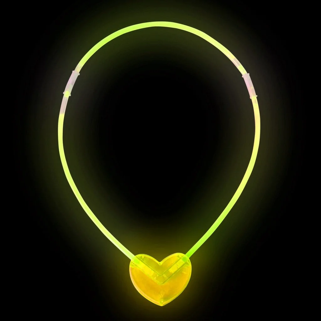 Karanlıkta Yanan Glow Stick Kalp Şekilli Kolye 6 Renk 6 Adet görsel 5