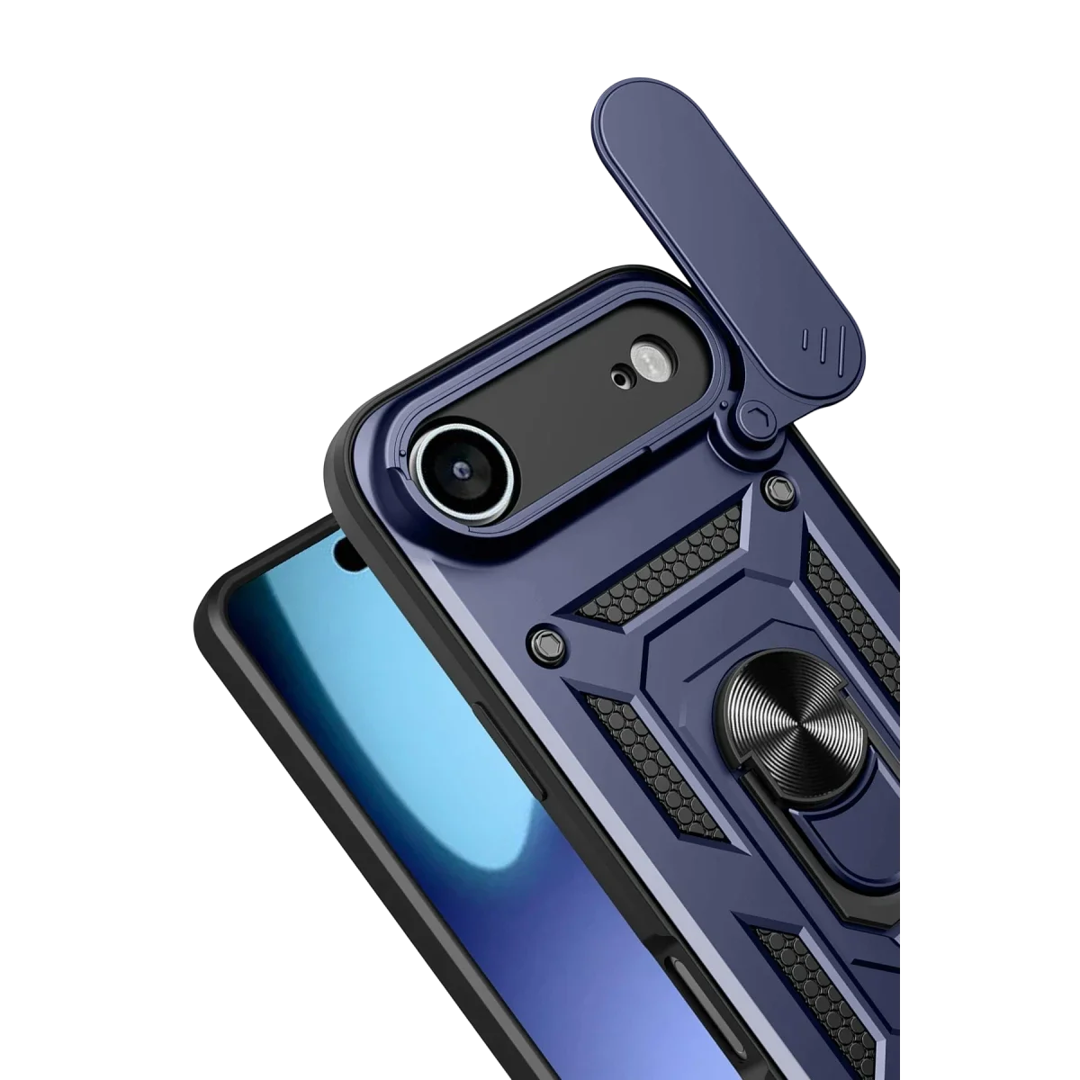 Apple iPhone 17 Air Pars Lens Yüzüklü Silikon - Lacivert görsel 3