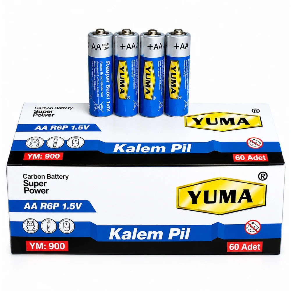 AA R6P 1.5V Carbon Super Power 60’lı Paket İnce Kalem Pil