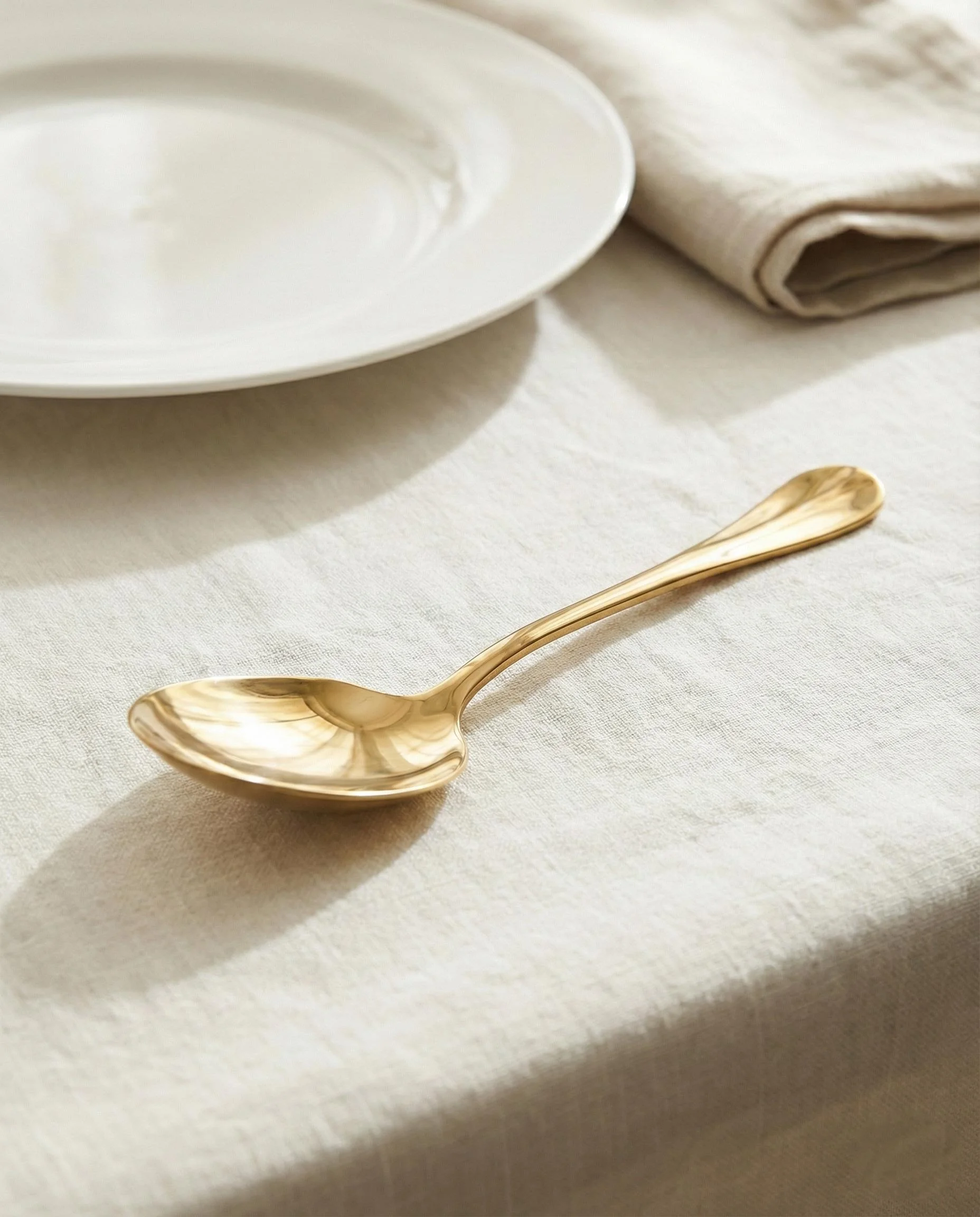 Gold Orta Boy Paslanmaz Çelik Servis Kaşığı & Profesyonel Sunum Gereci 21 cm görsel 4