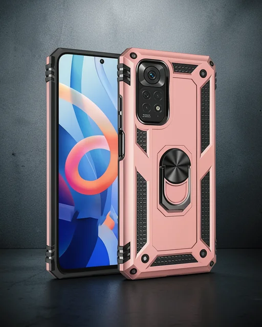 Xiaomi Redmi Note 12s Kılıf Sofya Yüzüklü Silikon Kapak - Rose