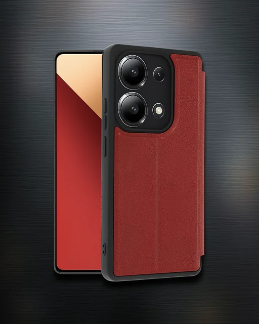 Xiaomi Redmi Note 13 4g Kılıf Flip Cover - Kırmızı