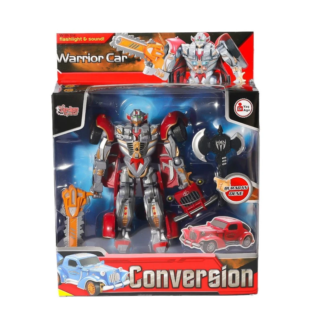 HW-668-1-2 Işıklı Dönüşebilen Robot Araba -Vardem görsel 2