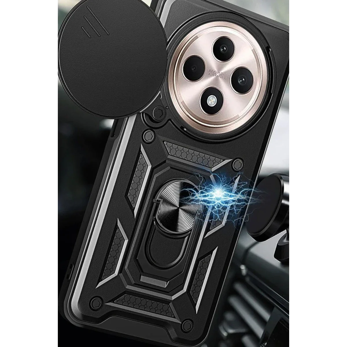 Xiaomi Redmi 14C Kılıf Pars Lens Yüzüklü Silikon - Kırmızı görsel 4