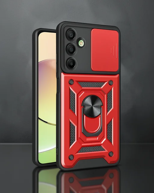Samsung Galaxy A36 Kılıf Pars Lens Yüzüklü Silikon - Kırmızı