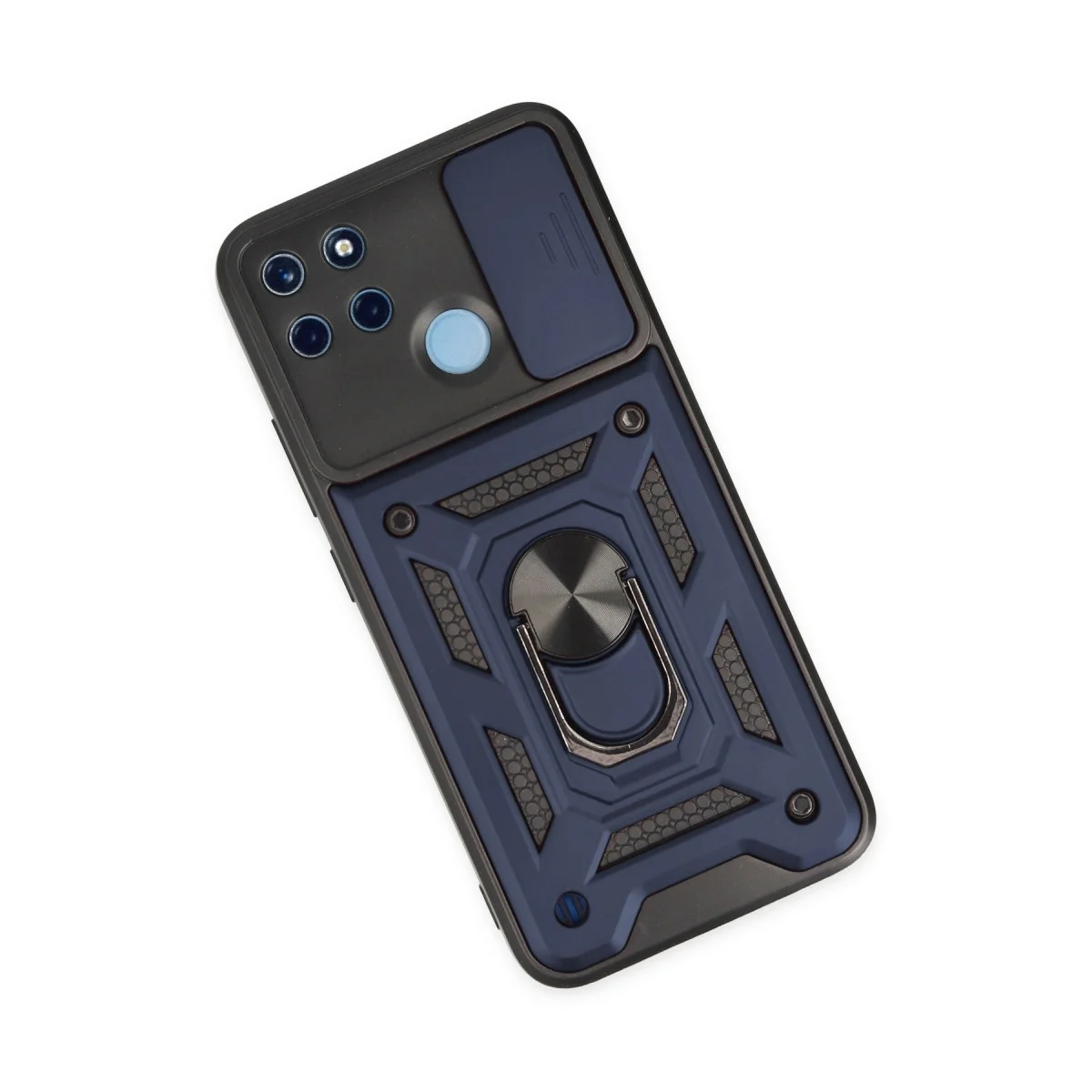 Realme C25y Kılıf Pars Lens Yüzüklü Silikon - Lacivert görsel 3