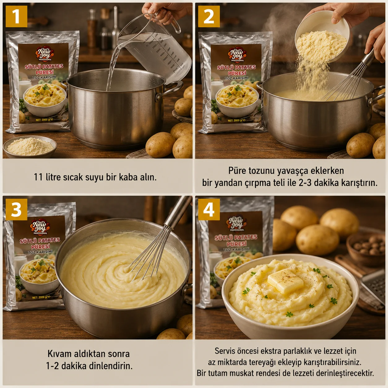 Patates Püresi Sütlü 2000 gr Mashed Potatoes görsel 4