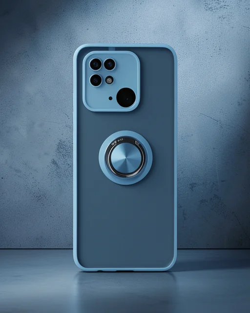 Xiaomi Redmi 10c Kılıf Montreal Yüzüklü Silikon Kapak - Buz Mavi