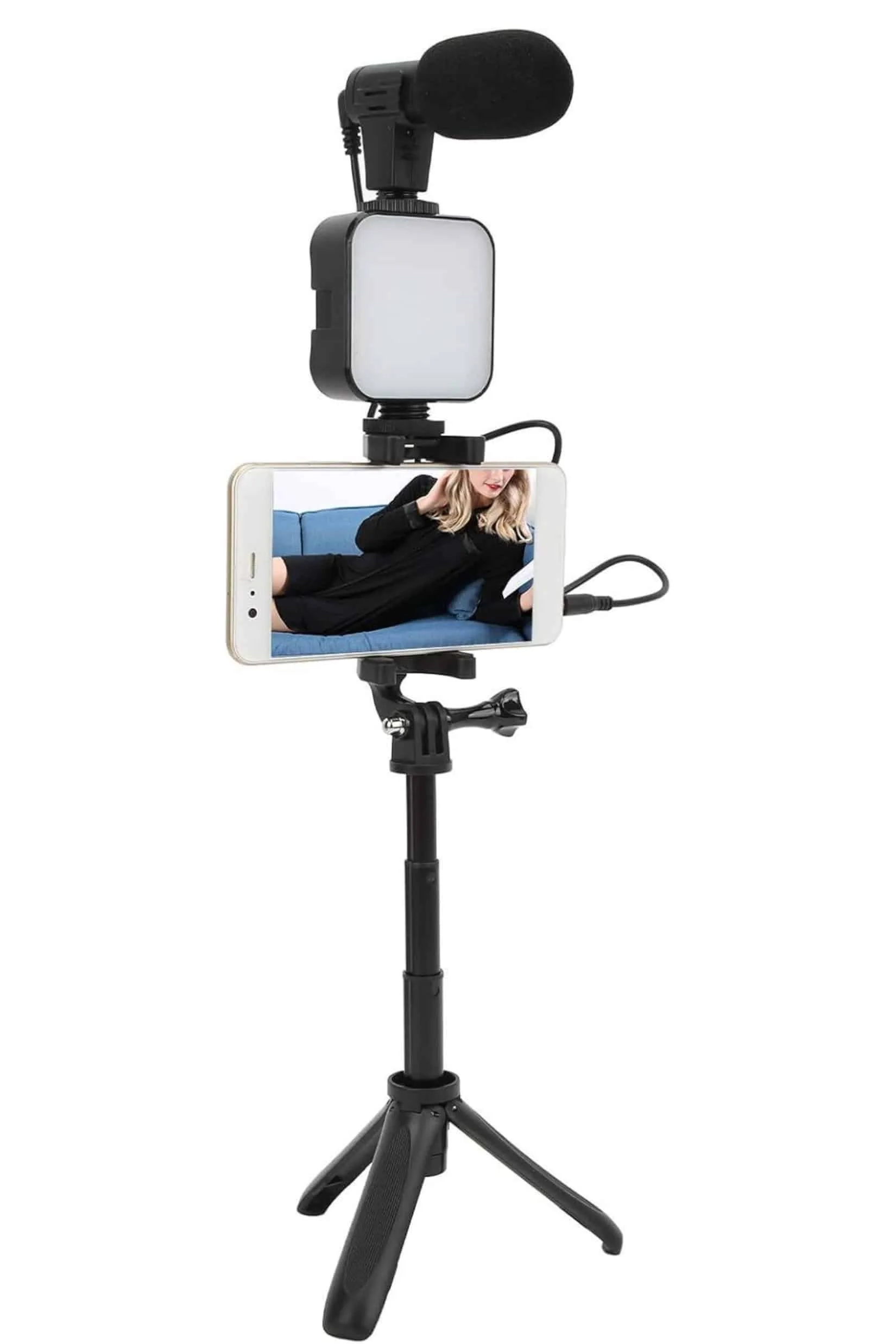 Video Making Kit Telefon Tutucu Vlog Video ni Led Işıklı görsel 5