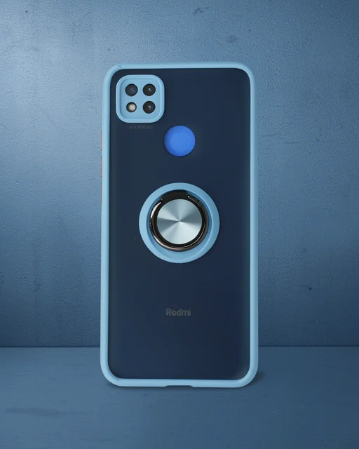 Xiaomi Redmi 9c Kılıf Montreal Yüzüklü Silikon Kapak - Buz Mavi