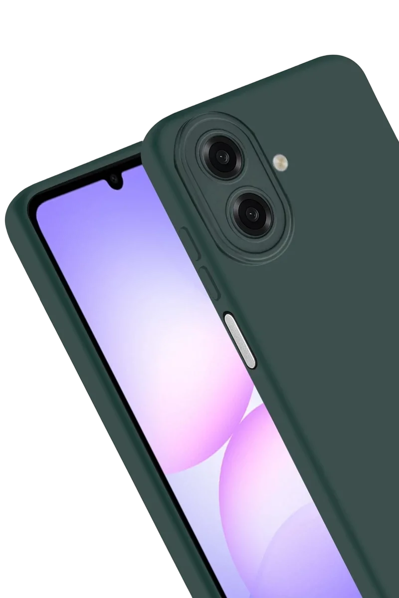 Samsung Galaxy A07 4G Nano içi Kadife Silikon - K.Yeşil görsel 3