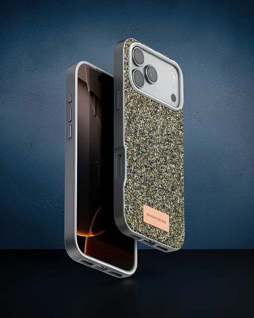 Onegif Apple İphone 17 Pro Bright Simli Kapak - Çöl Titanyum