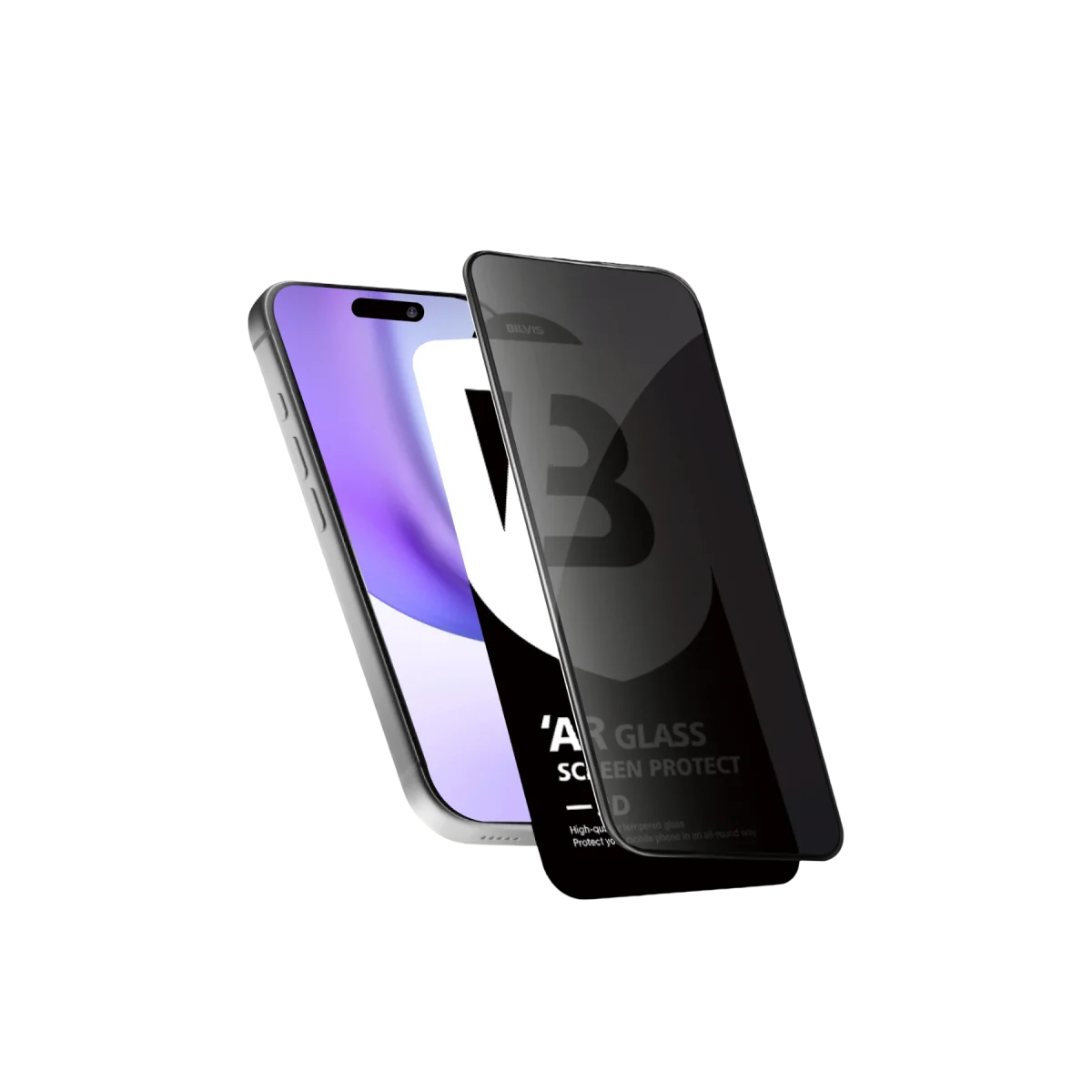 Apple iPhone 15 Pro Max 5D Privacy Diamond Hayalet Cam Ekran Koruyucu görsel 2
