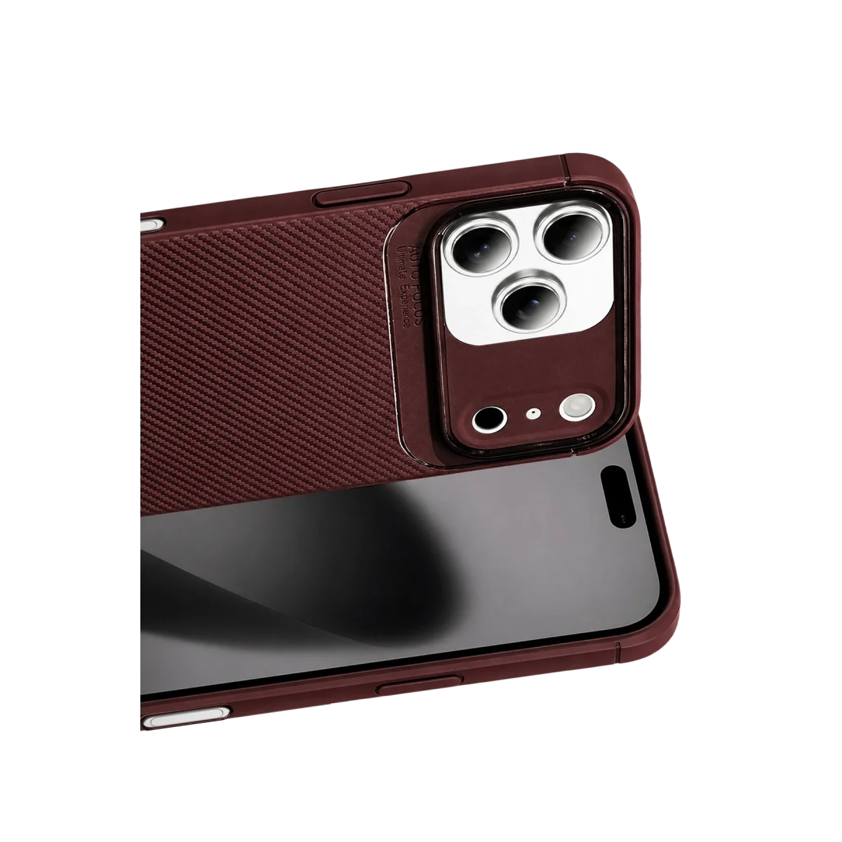 Apple İphone 17 Pro Auto Focus Karbon Kapak - Bordo görsel 2
