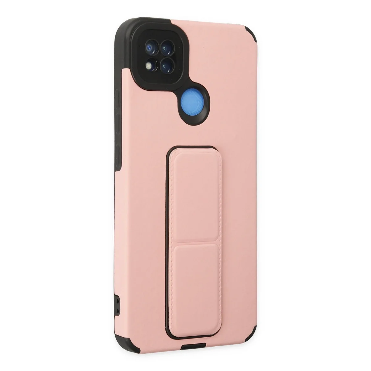 Xiaomi Redmi 9c Kılıf Mega Standlı Silikon - Pudra görsel 2